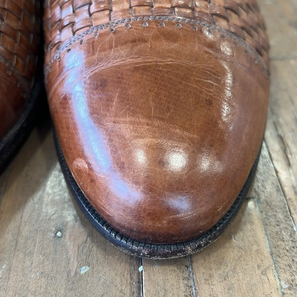 Cole Haan bergamo vintage Brown Leather Woven Men's Shoes